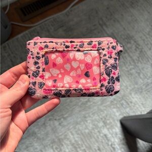 Vera Bradley Pink Heart Patterned ID Case Wallet
